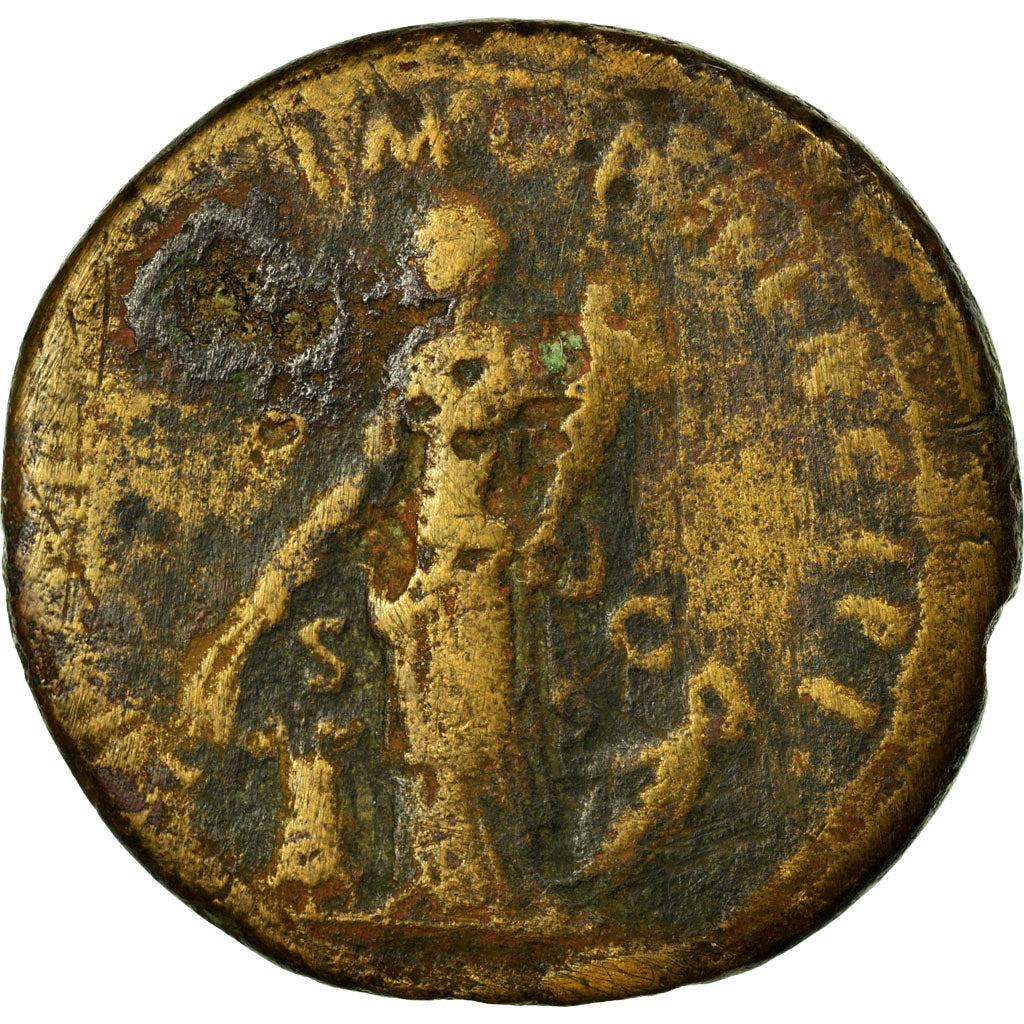 Moneta, Trajan, Sesterzio, Roma, MB, Rame, Cohen:469