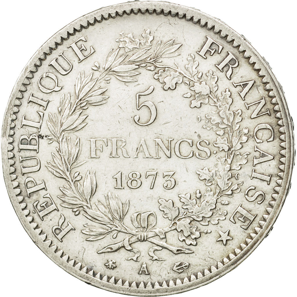 Coin, France, Hercule, 5 Francs, 1873, Paris, AU(50-53), Silver, KM:820.1