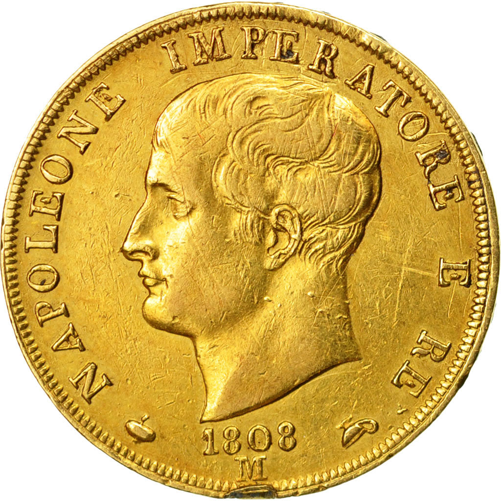 Münze, Italien Staaten, KINGDOM OF NAPOLEON, Napoleon I, 40 Lire, 1808, Milan