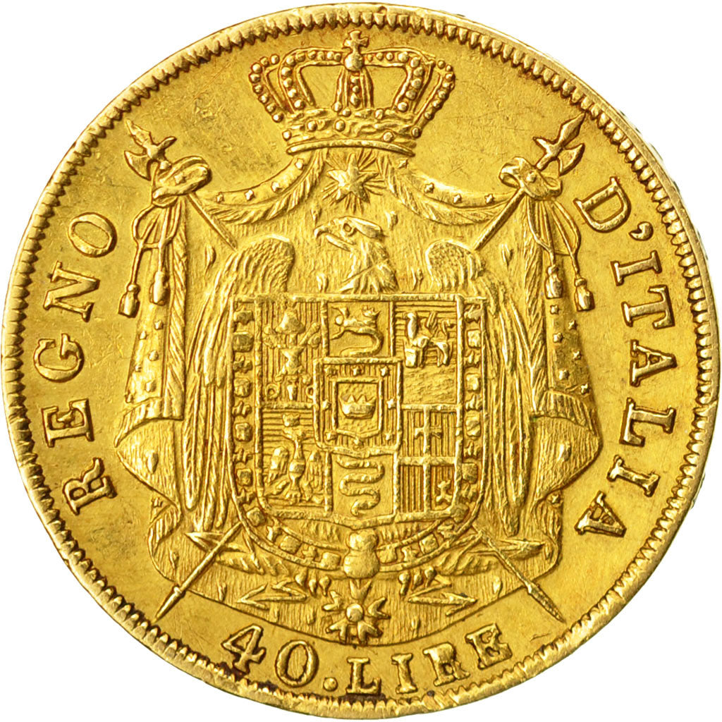 Münze, Italien Staaten, KINGDOM OF NAPOLEON, Napoleon I, 40 Lire, 1808, Milan