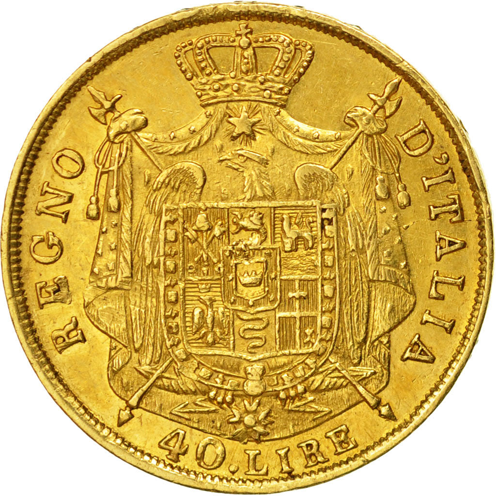 Münze, Italien Staaten, KINGDOM OF NAPOLEON, Napoleon I, 40 Lire, 1812, Milan