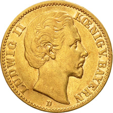 Münze, Deutsch Staaten, BAVARIA, Ludwig II, 20 Mark, 1874, Munich, SS, Gold