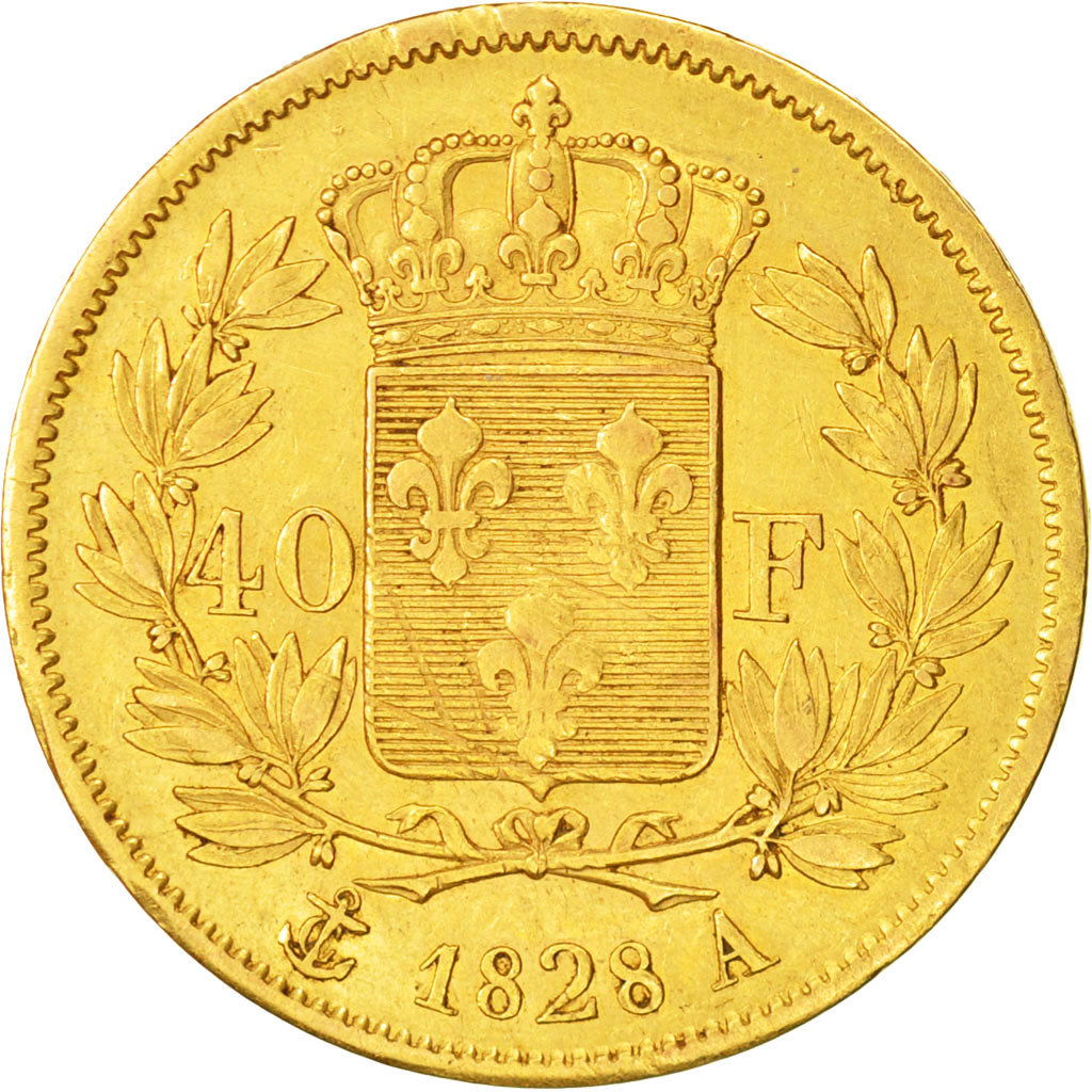 Monnaie, France, Charles X, 40 Francs, 1828, Paris, TTB, Or, Gadoury:1105