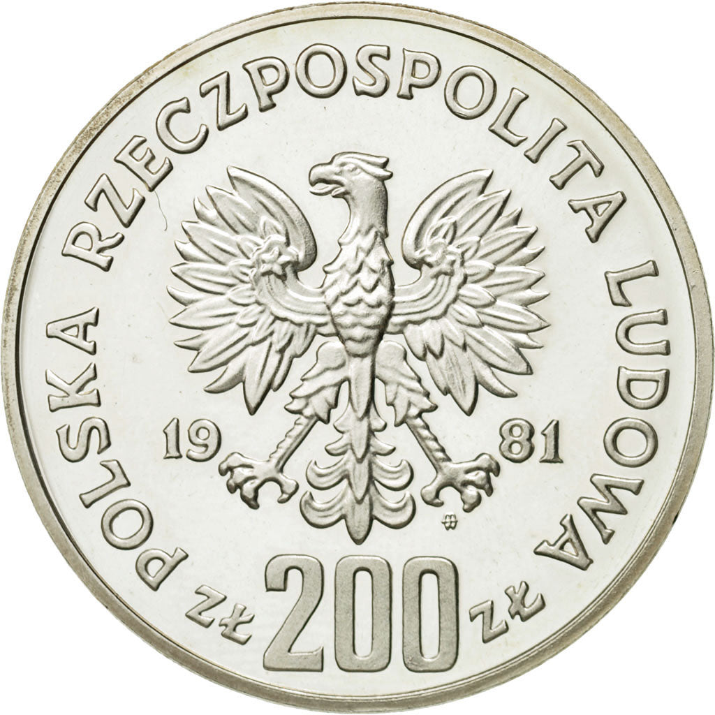 Moneta, Polonia, 200 Zlotych, 1981, Warsaw, SPL, Argento, KM:129