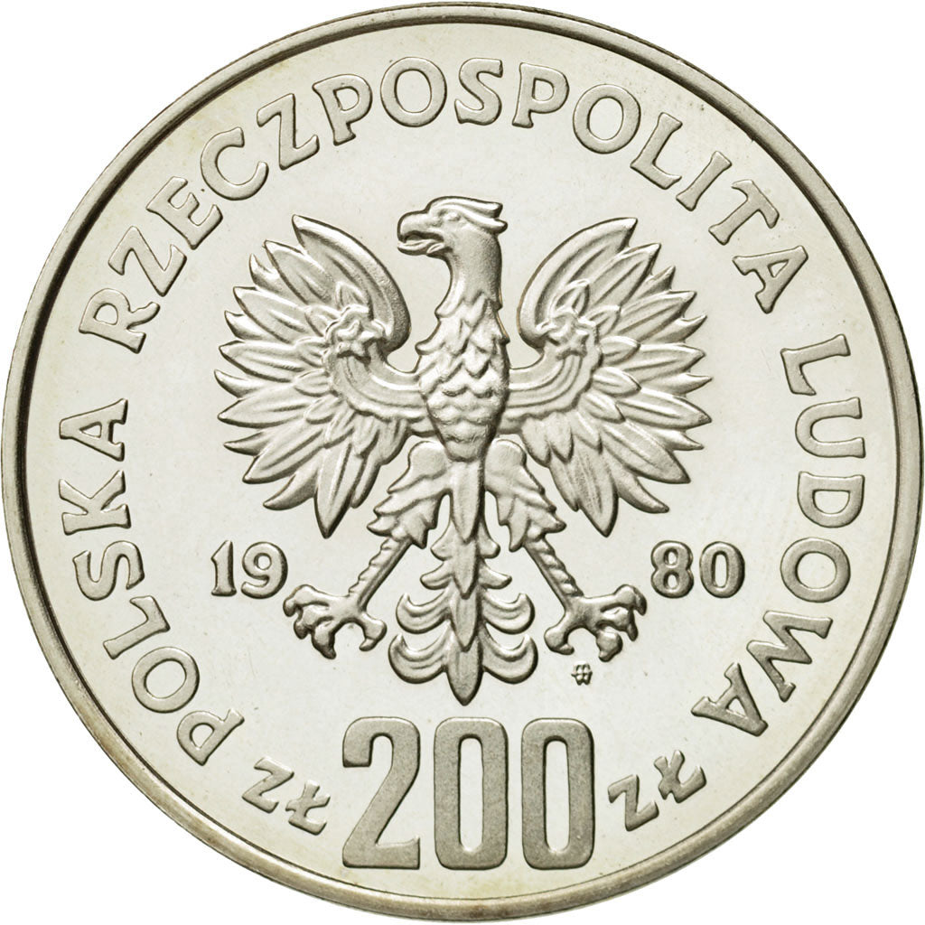 Moneda, Polonia, 200 Zlotych, 1980, Warsaw, FDC, Plata, KM:Pr419