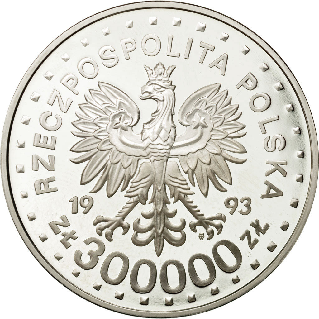 Coin, Poland, 300000 Zlotych, 1993, Warsaw, MS(63), Silver, KM:245