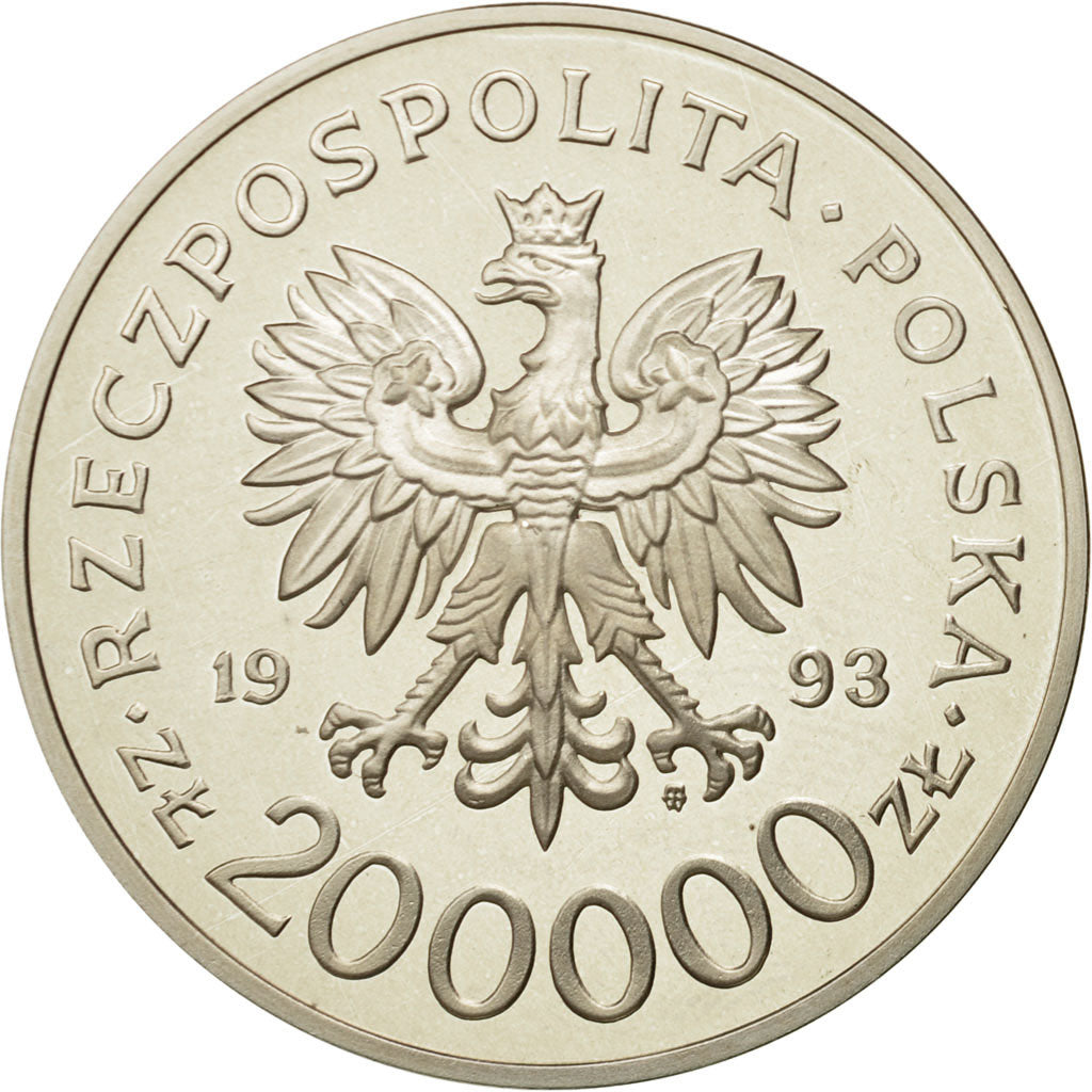 Moneta, Polonia, 200000 Zlotych, 1993, Warsaw, SPL, Argento, KM:255