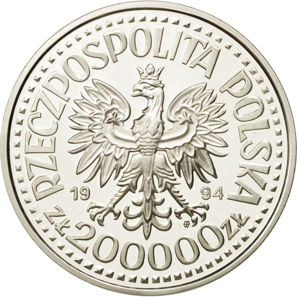 Moneta, Polonia, 200000 Zlotych, 1994, Warsaw, SPL, Argento, KM:266