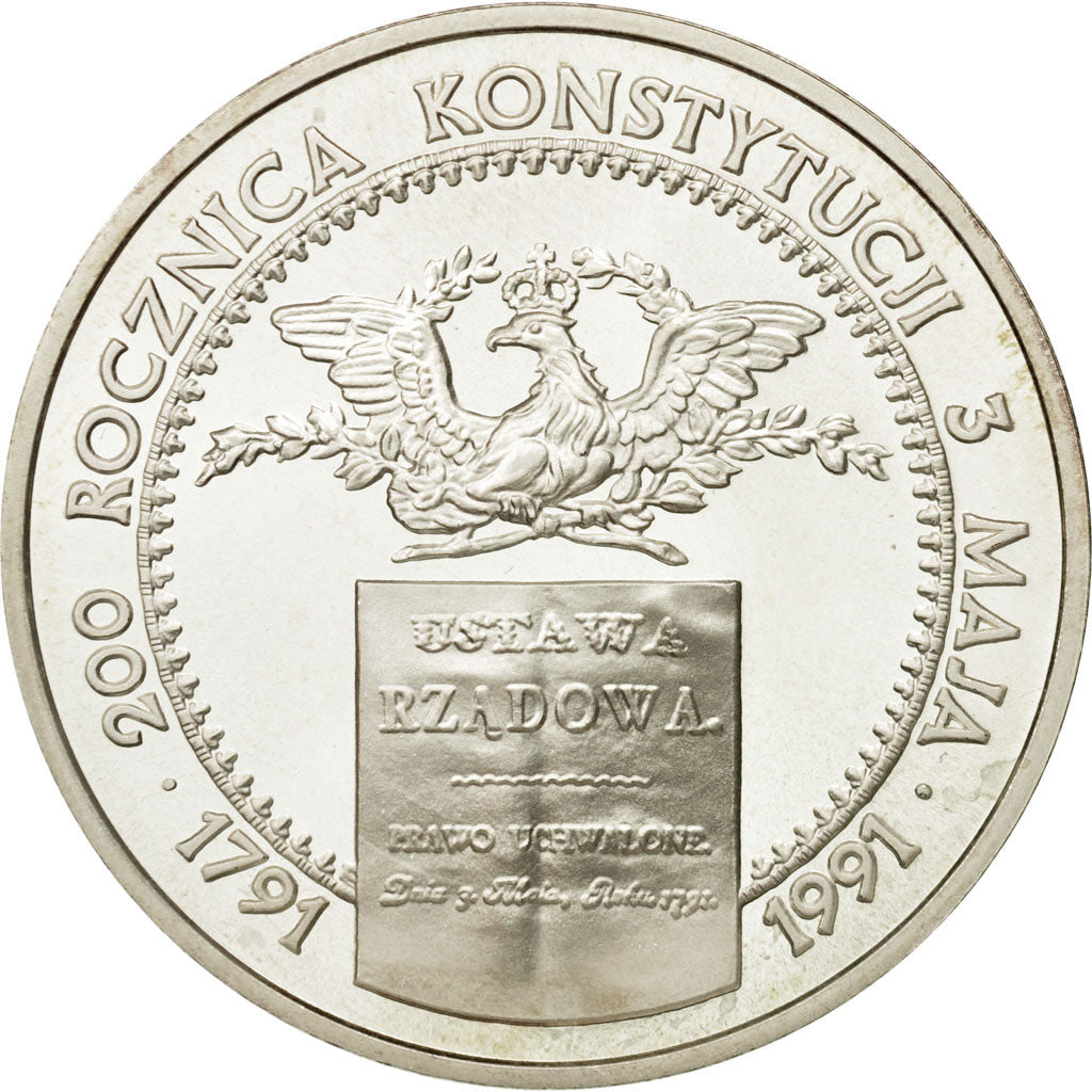 Coin, Poland, 200000 Zlotych, 1991, Warsaw, MS(63), Silver, KM:218