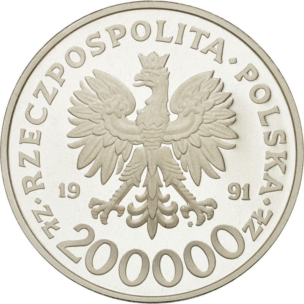 Monnaie, Pologne, 200000 Zlotych, 1991, Warsaw, SPL, Argent, KM:218