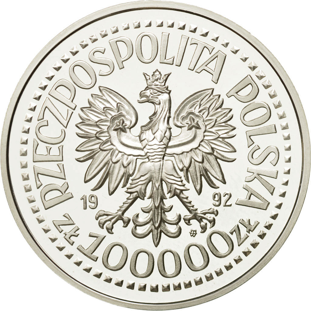 Moneda, Polonia, 100000 Zlotych, 1992, Warsaw, SC, Plata, KM:227
