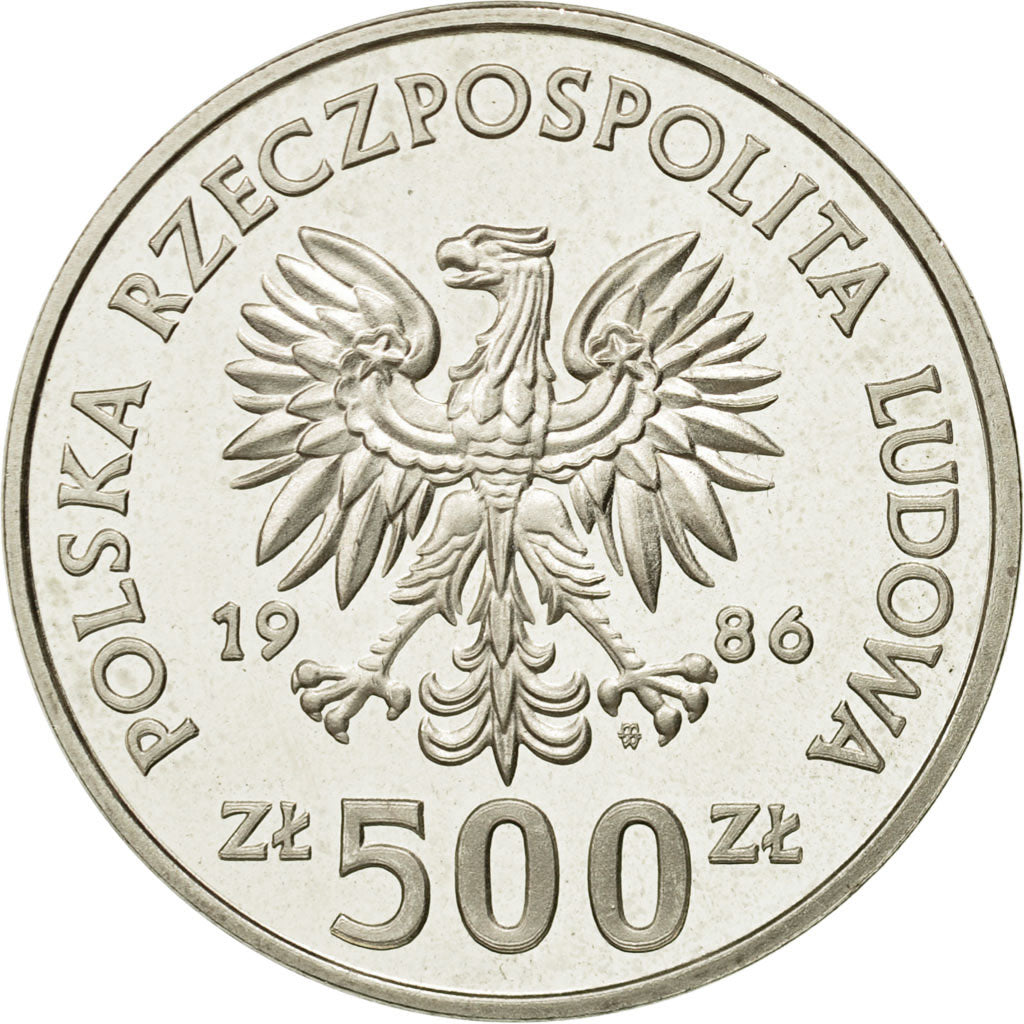 Monnaie, Pologne, 500 Zlotych, 1986, Warsaw, SPL, Argent, KM:162
