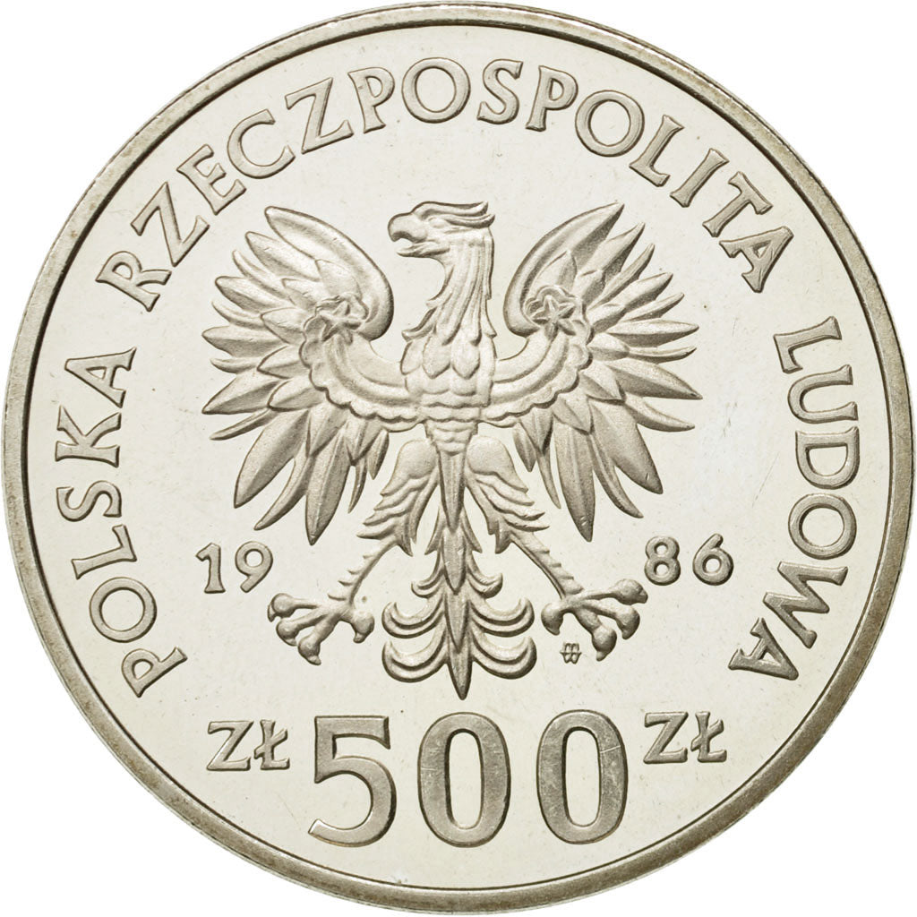 Monnaie, Pologne, 500 Zlotych, 1986, Warsaw, SPL, Argent, KM:162