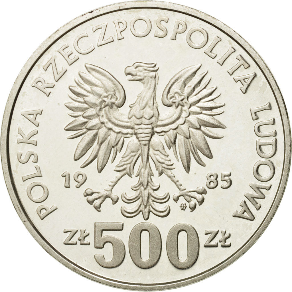 Moneta, Polonia, 500 Zlotych, 1985, Warsaw, SPL, Argento, KM:158