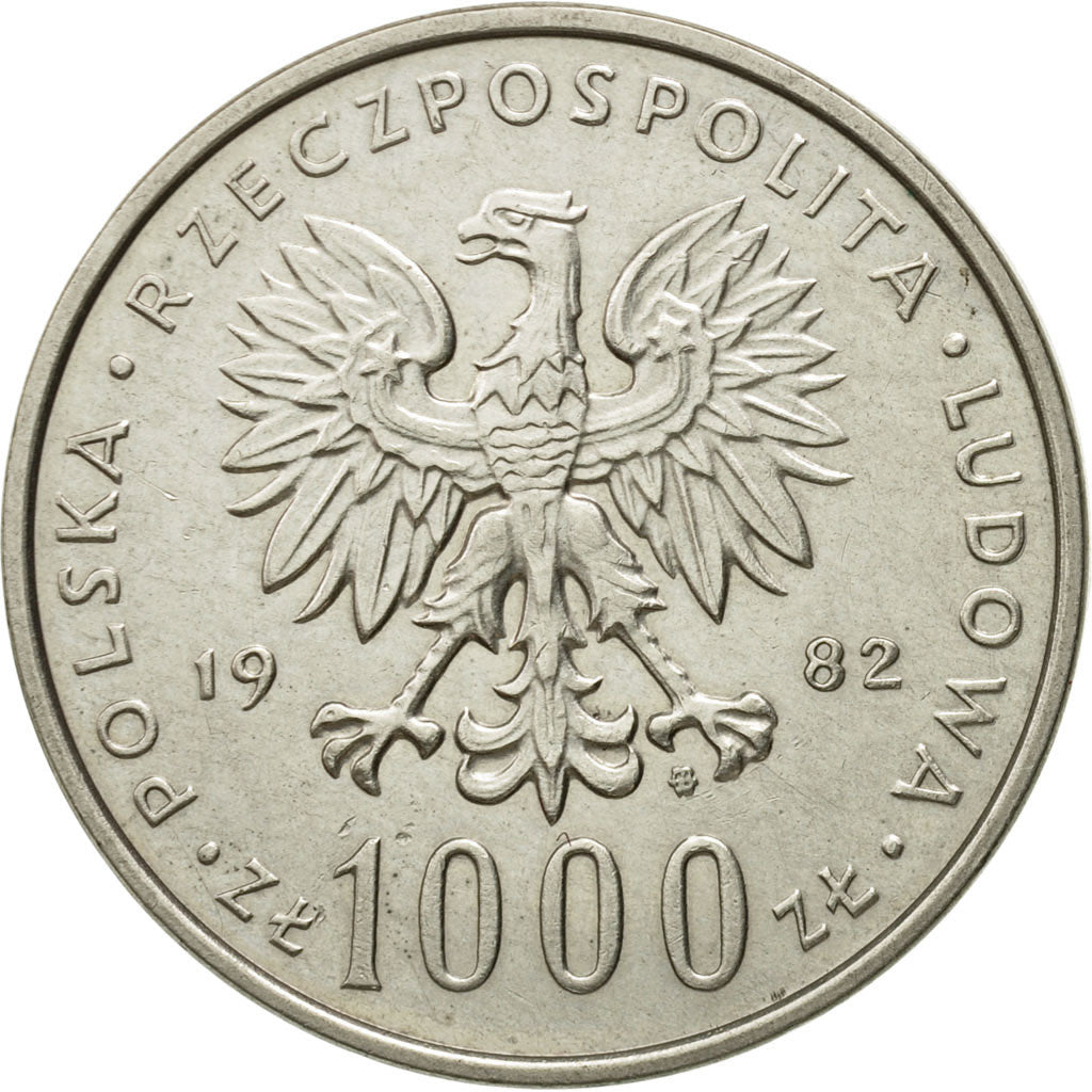 Coin, Poland, 1000 Zlotych, 1982, Warsaw, MS(63), Silver, KM:144