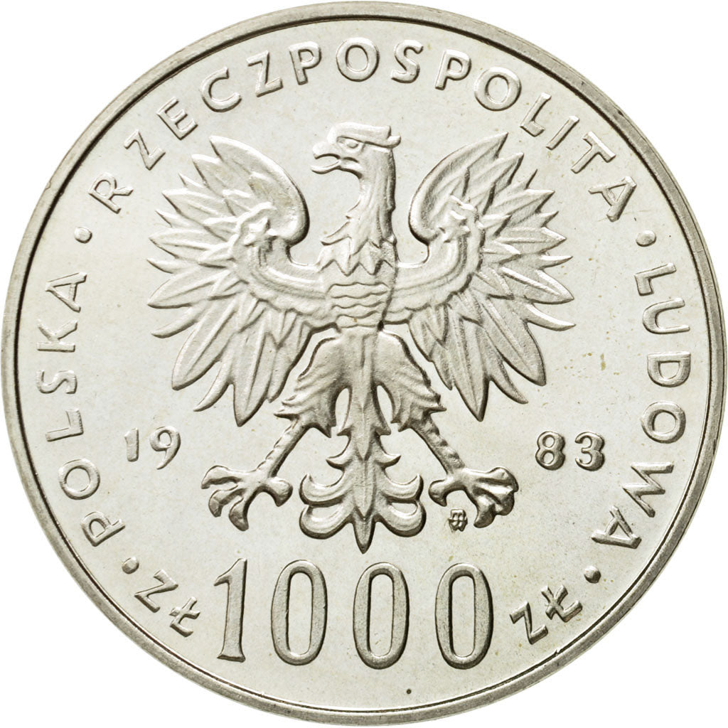 Coin, Poland, 1000 Zlotych, 1983, Warsaw, MS(63), Silver, KM:144