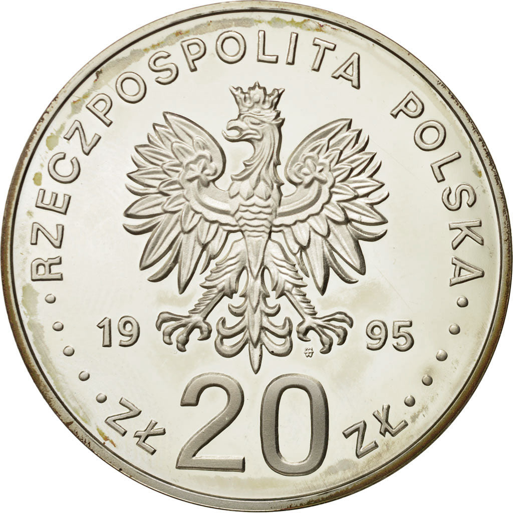 Moneda, Polonia, 20 Zlotych, 1995, Warsaw, SC, Plata, KM:288