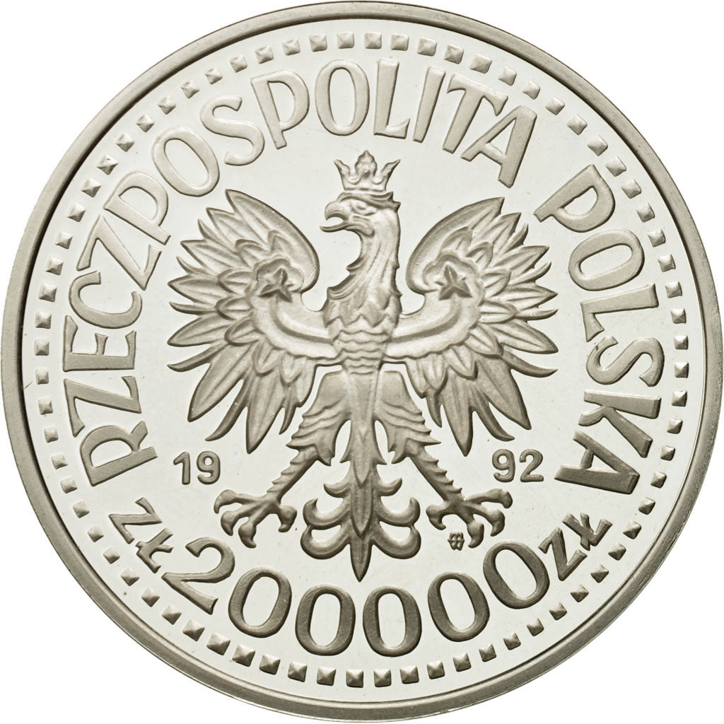 Moneta, Polonia, 200000 Zlotych, 1992, Warsaw, SPL, Argento, KM:233