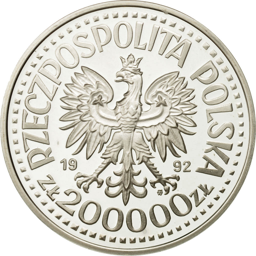 Moneta, Polonia, 200000 Zlotych, 1992, Warsaw, SPL, Argento, KM:233
