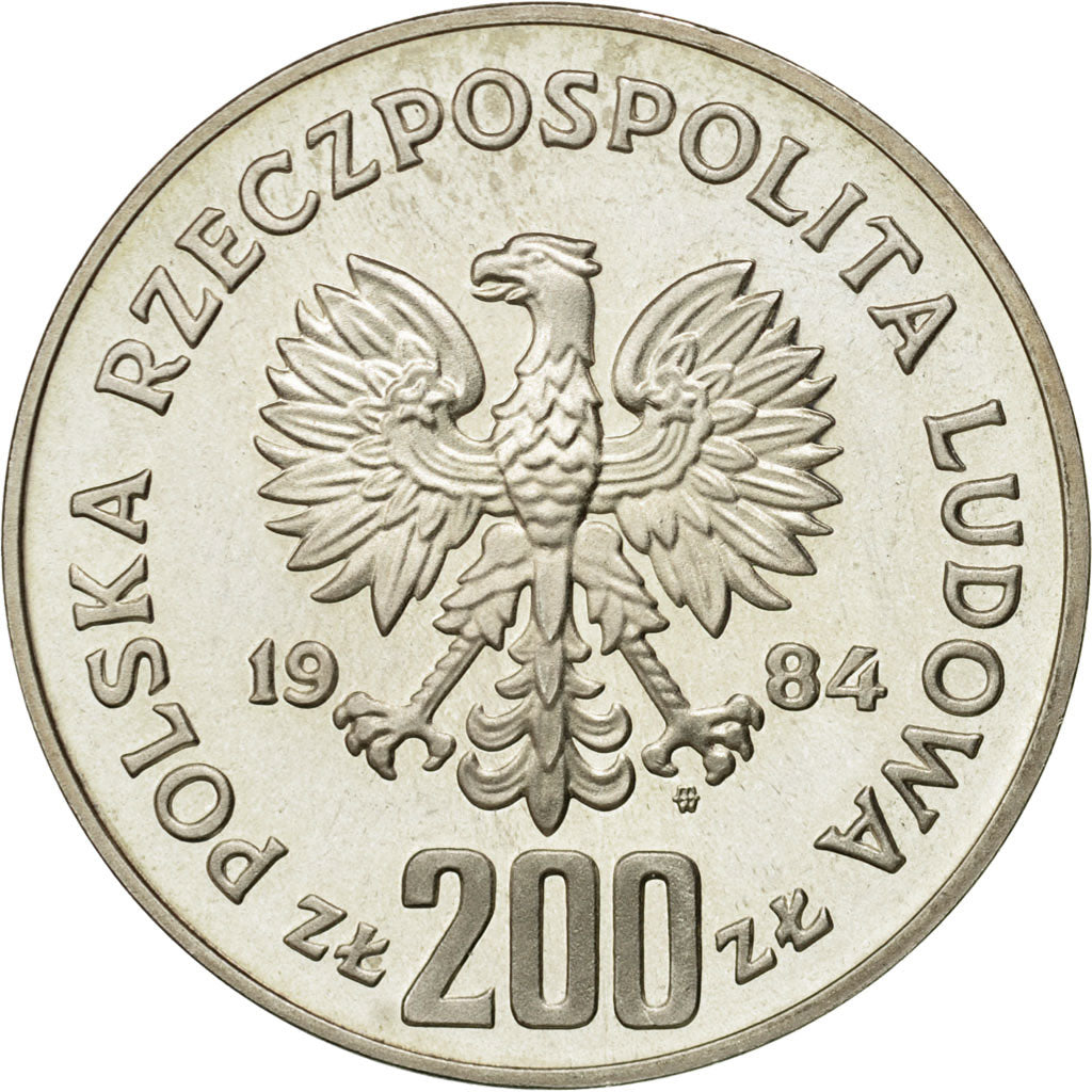 Coin, Poland, 200 Zlotych, 1984, Warsaw, MS(63), Silver, KM:150