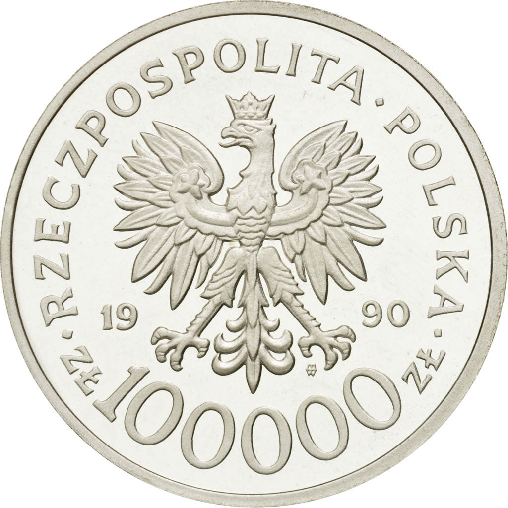 Monnaie, Pologne, 100000 Zlotych, 1990, Warsaw, FDC, Argent, KM:196.1