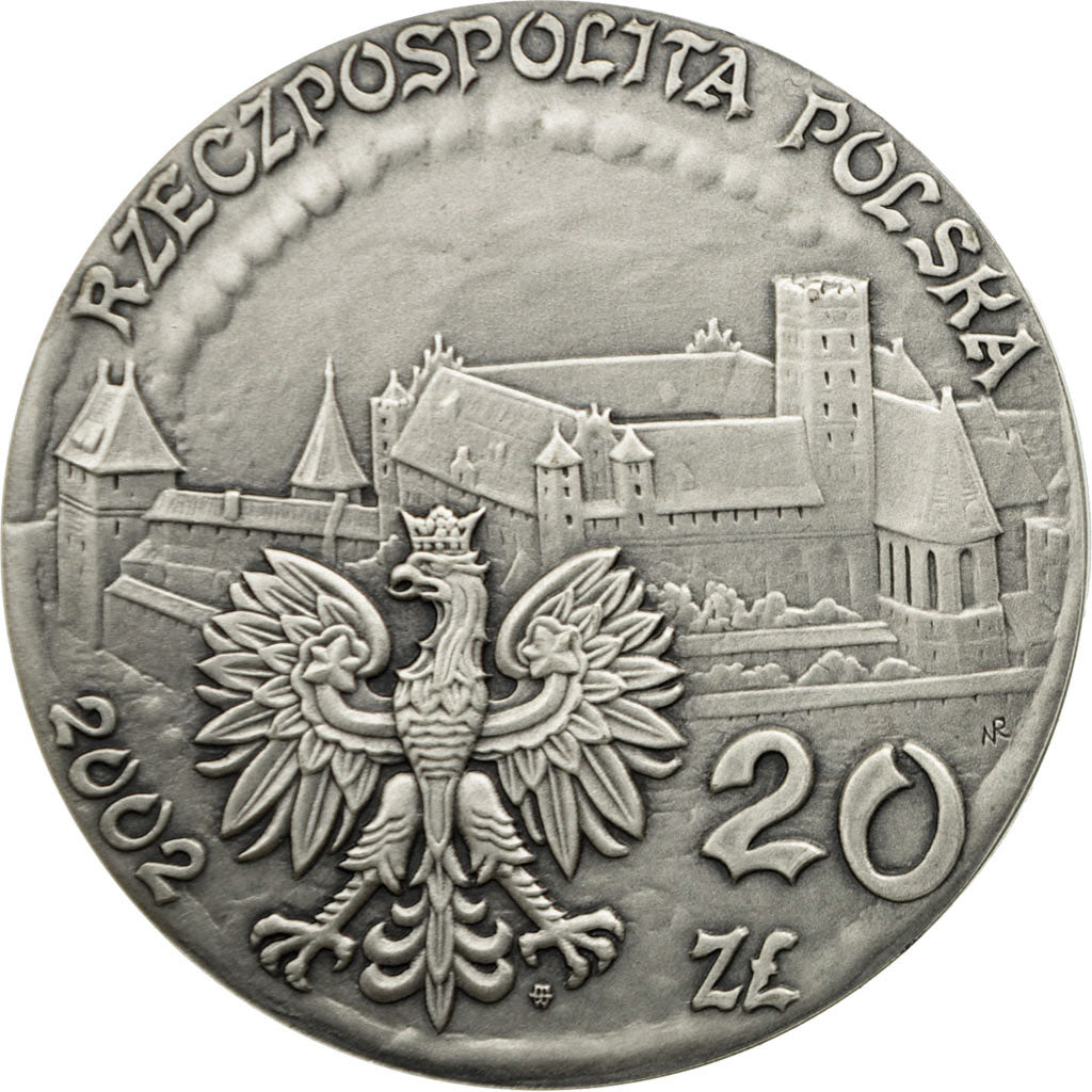 Moneda, Polonia, 20 Zlotych, 2002, Warsaw, FDC, Plata, KM:457