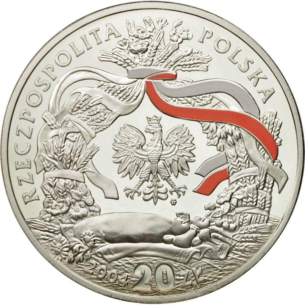 Coin, Poland, 20 Zlotych, 2004, Warsaw, MS(65-70), Silver, KM:508