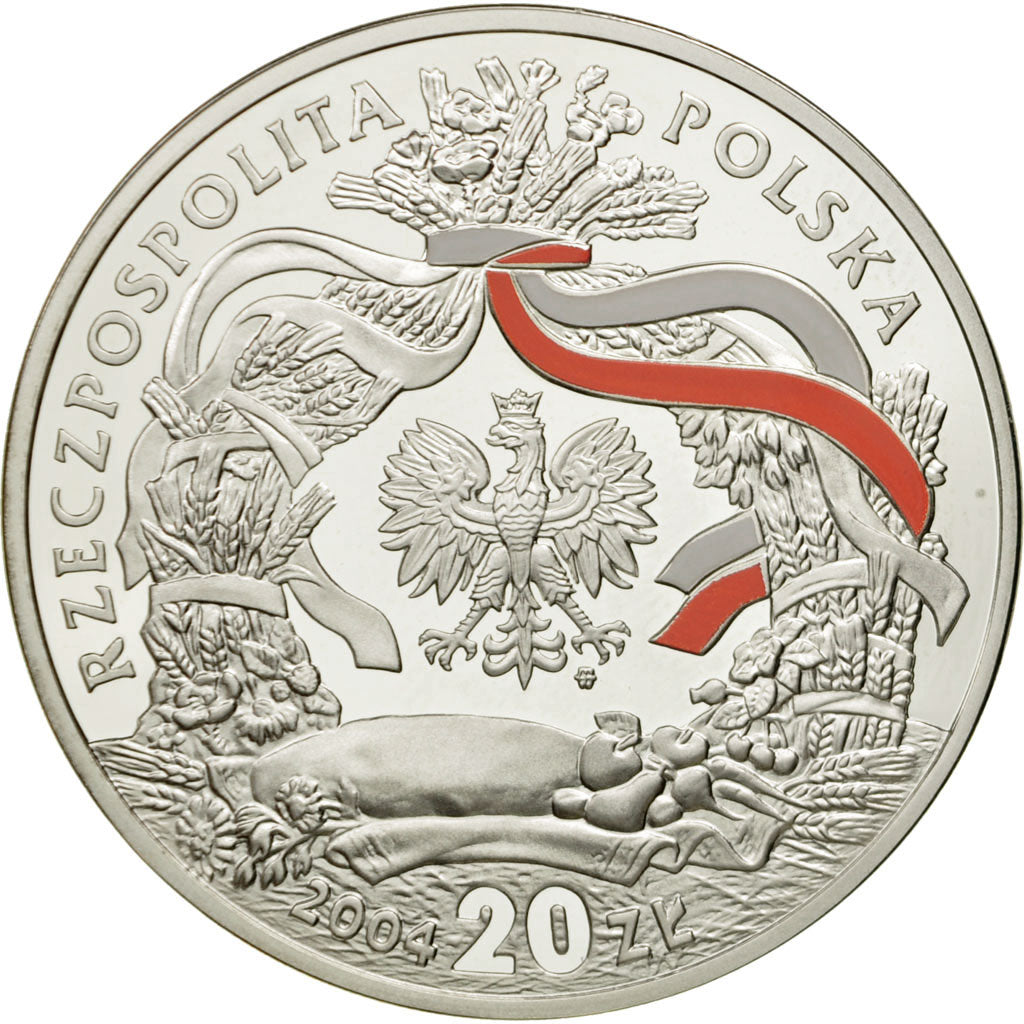Coin, Poland, 20 Zlotych, 2004, Warsaw, MS(65-70), Silver, KM:508