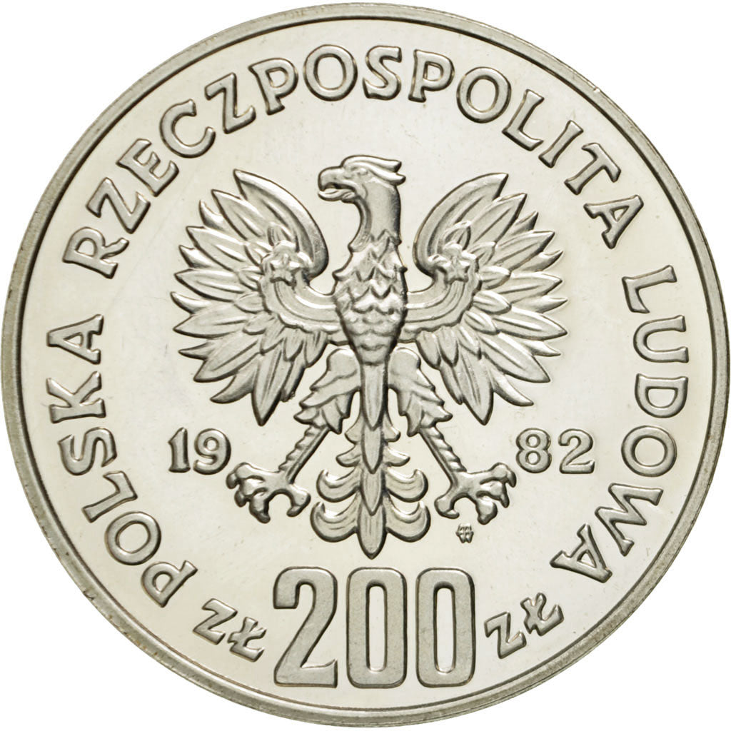 Moneta, Polonia, 200 Zlotych, 1982, Warsaw, SPL, Argento, KM:132