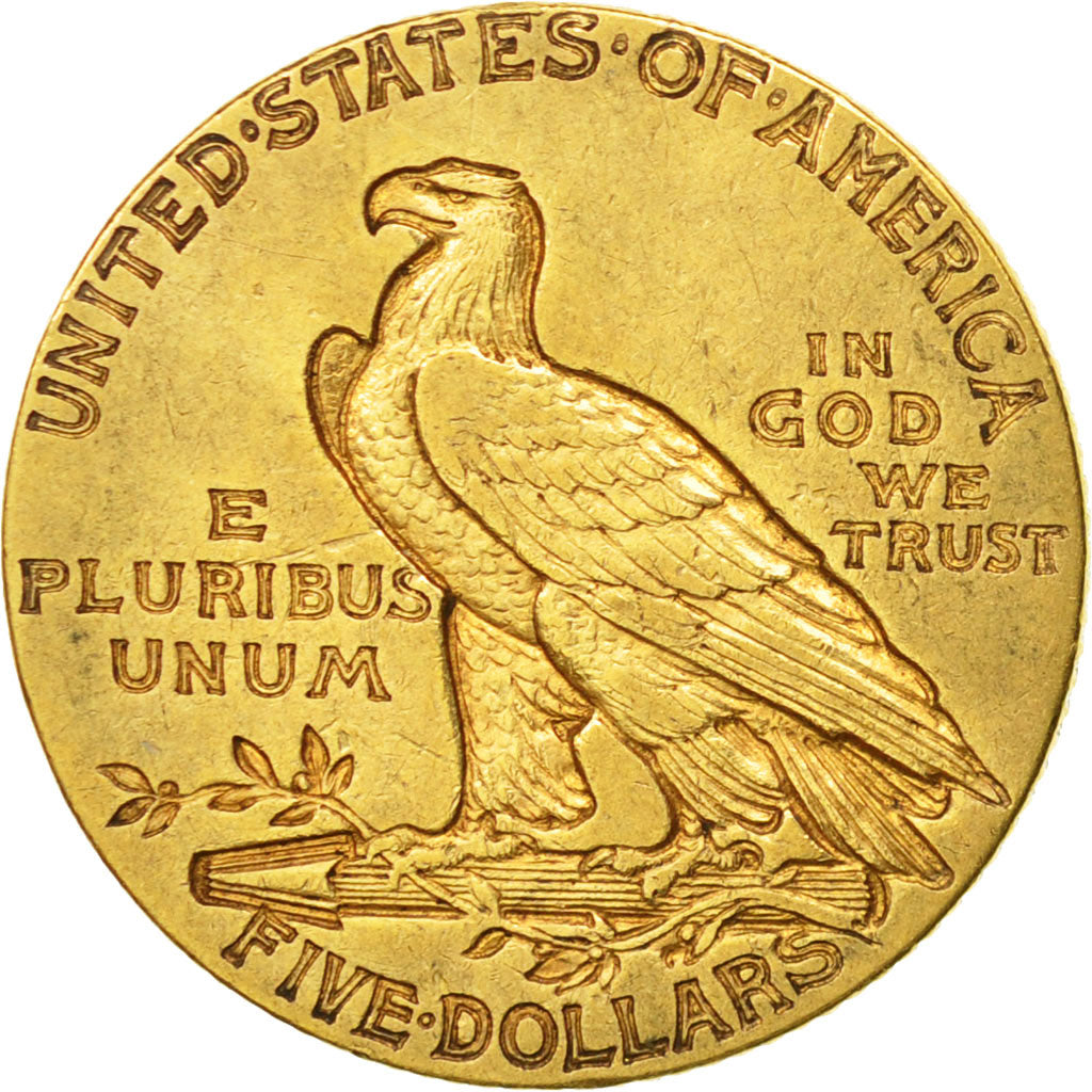 Monnaie, États-Unis, Indian Head, $5, Half Eagle, 1912, U.S. Mint