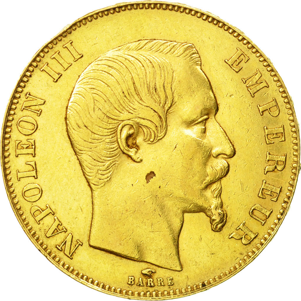 Moneta, Francia, Napoleon III, Napoléon III, 50 Francs, 1857, Paris, BB, Oro