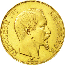 Moneta, Francia, Napoleon III, Napoléon III, 50 Francs, 1857, Paris, BB, Oro