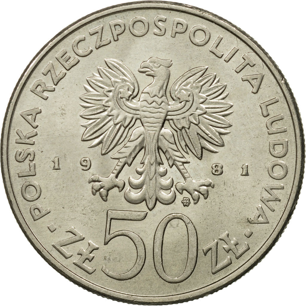 Münze, Polen, 50 Zlotych, 1981, Warsaw, SS+, Copper-nickel, KM:124