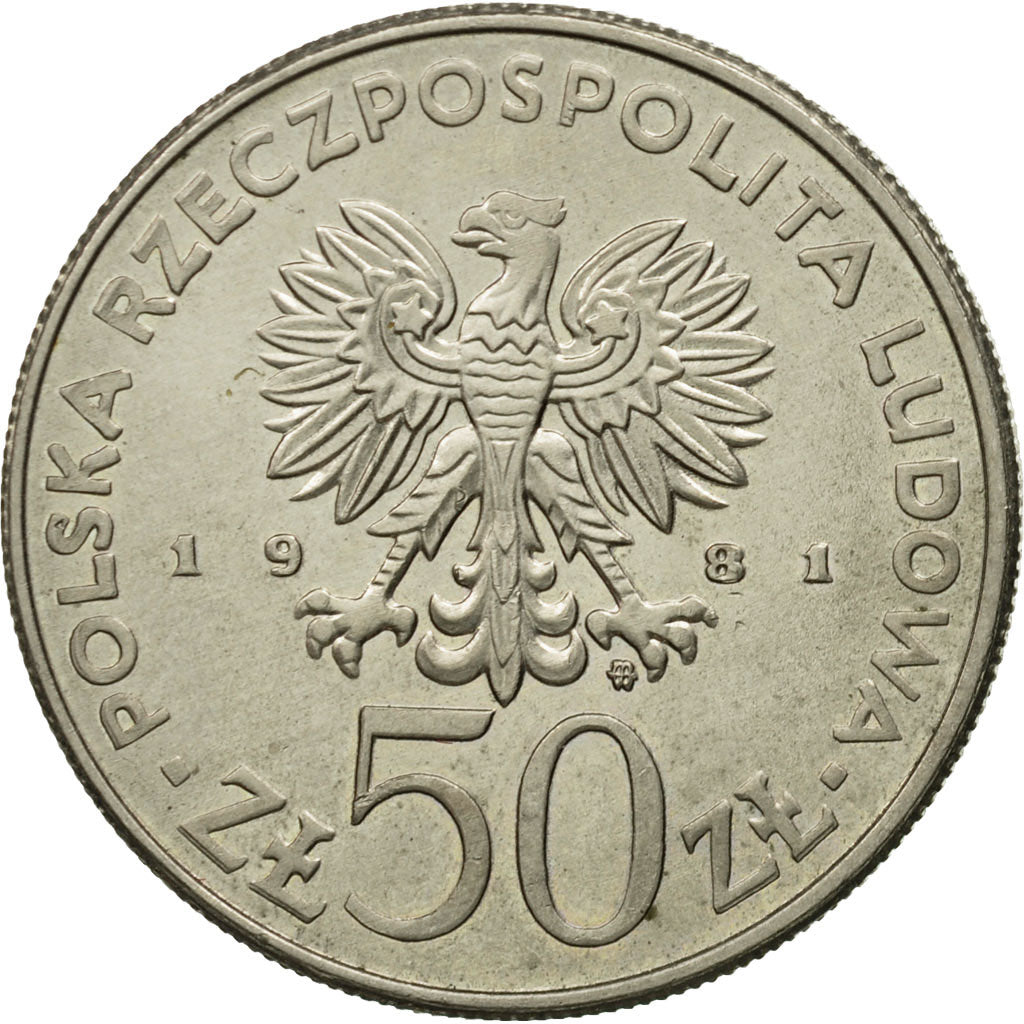 Moneda, Polonia, 50 Zlotych, 1981, Warsaw, MBC+, Cobre - níquel, KM:124
