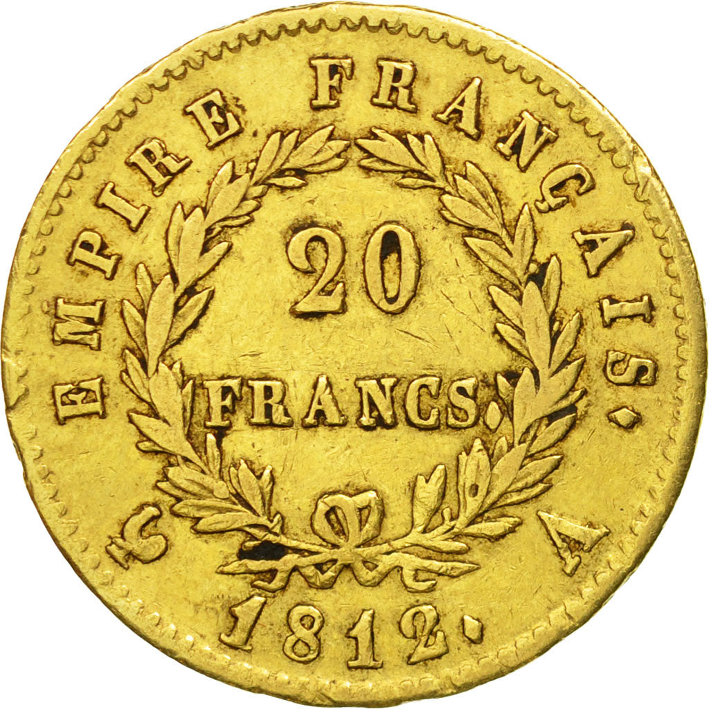 Munten, Frankrijk, Napoléon I, 20 Francs, 1812, Paris, ZF, Goud, KM:695.1