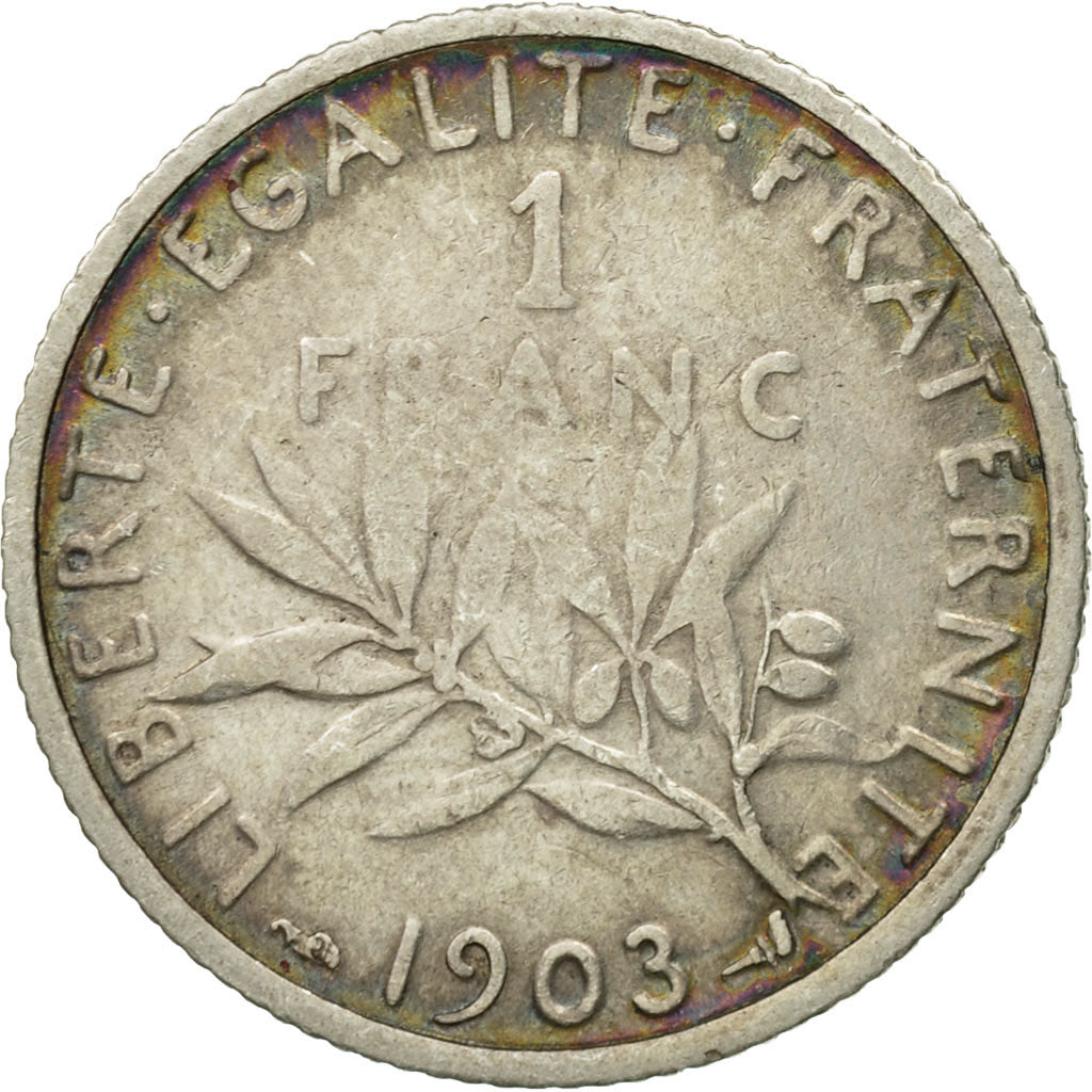 Monnaie, France, Semeuse, Franc, 1903, Paris, TB+, Argent, Gadoury:467, KM:844.1