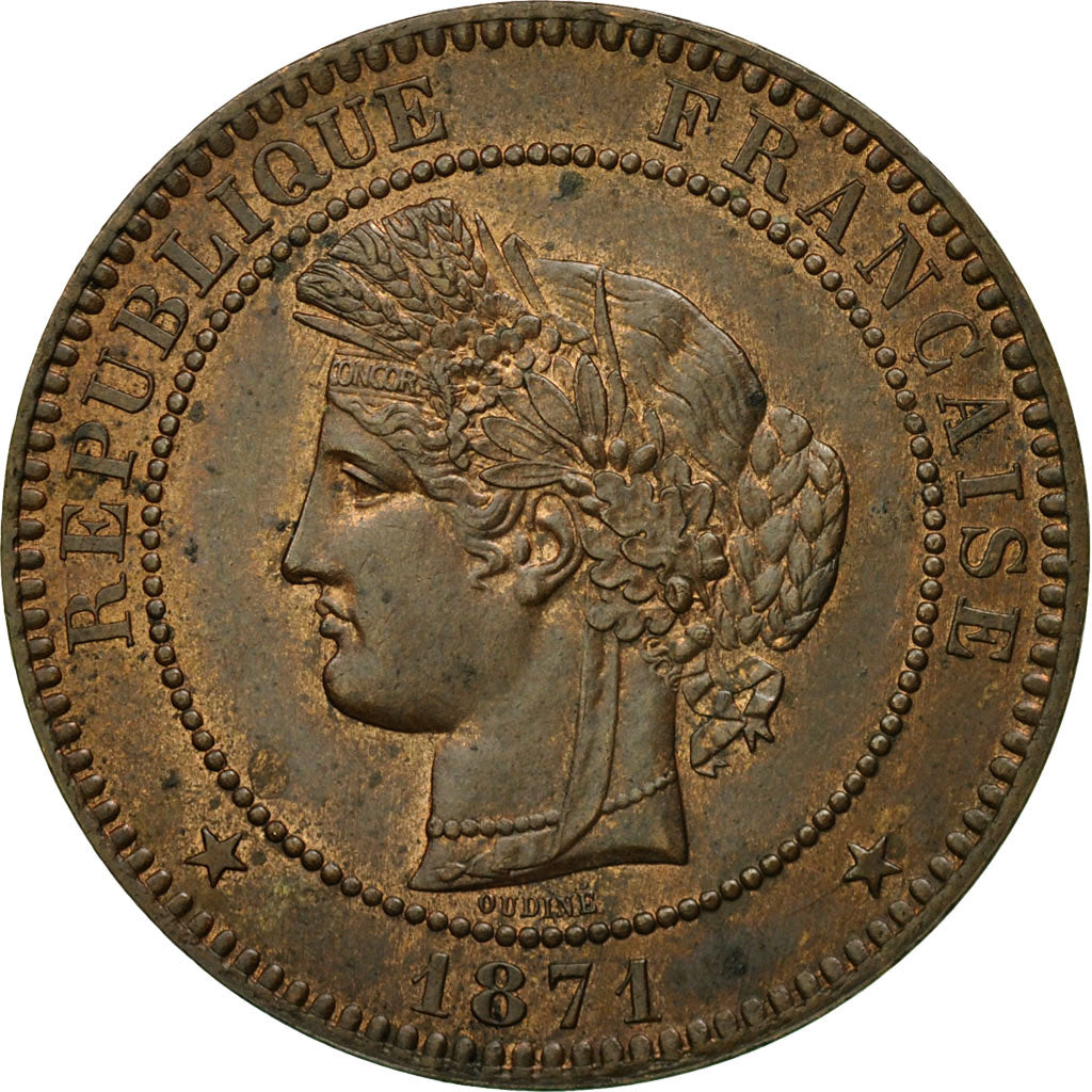 Monnaie, France, Cérès, 10 Centimes, 1871, Paris, SUP, Bronze, Gadoury:265