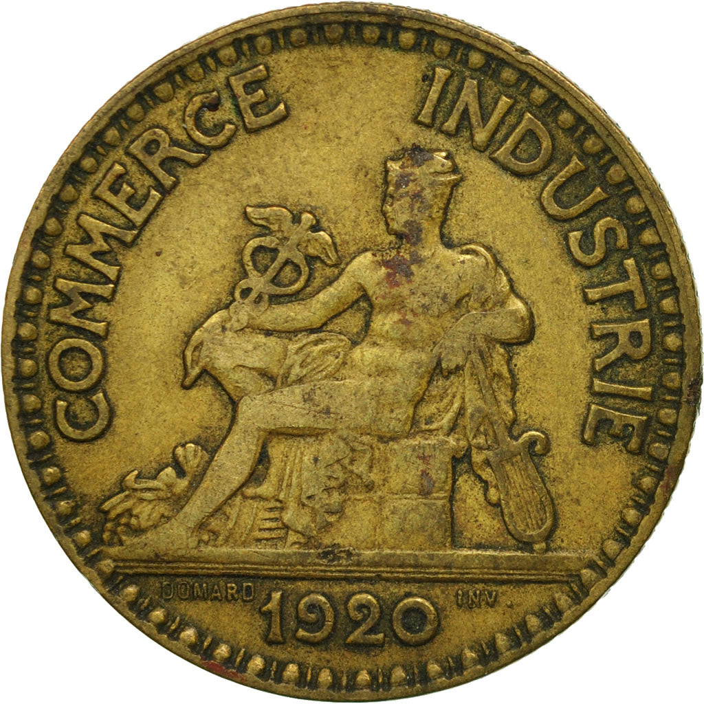 Moneda, Francia, Chambre de commerce, 2 Francs, 1920, Paris, BC+, Aluminio -