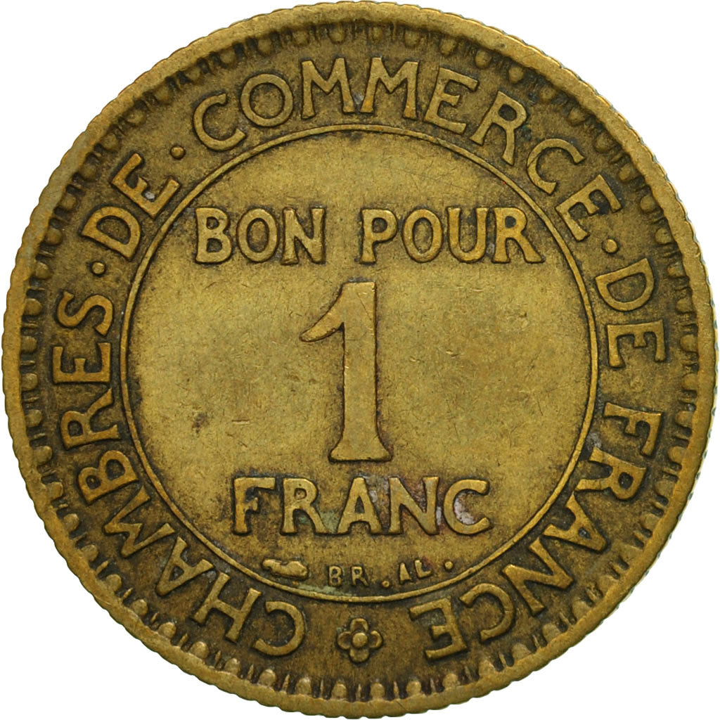 Moneda, Francia, Chambre de commerce, Franc, 1926, Paris, BC+, Aluminio -