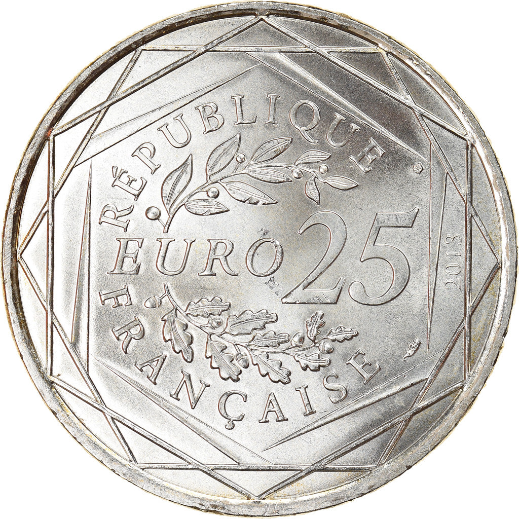 France, 25 Euro, Justice, 2013, Paris, MS(64), Silver
