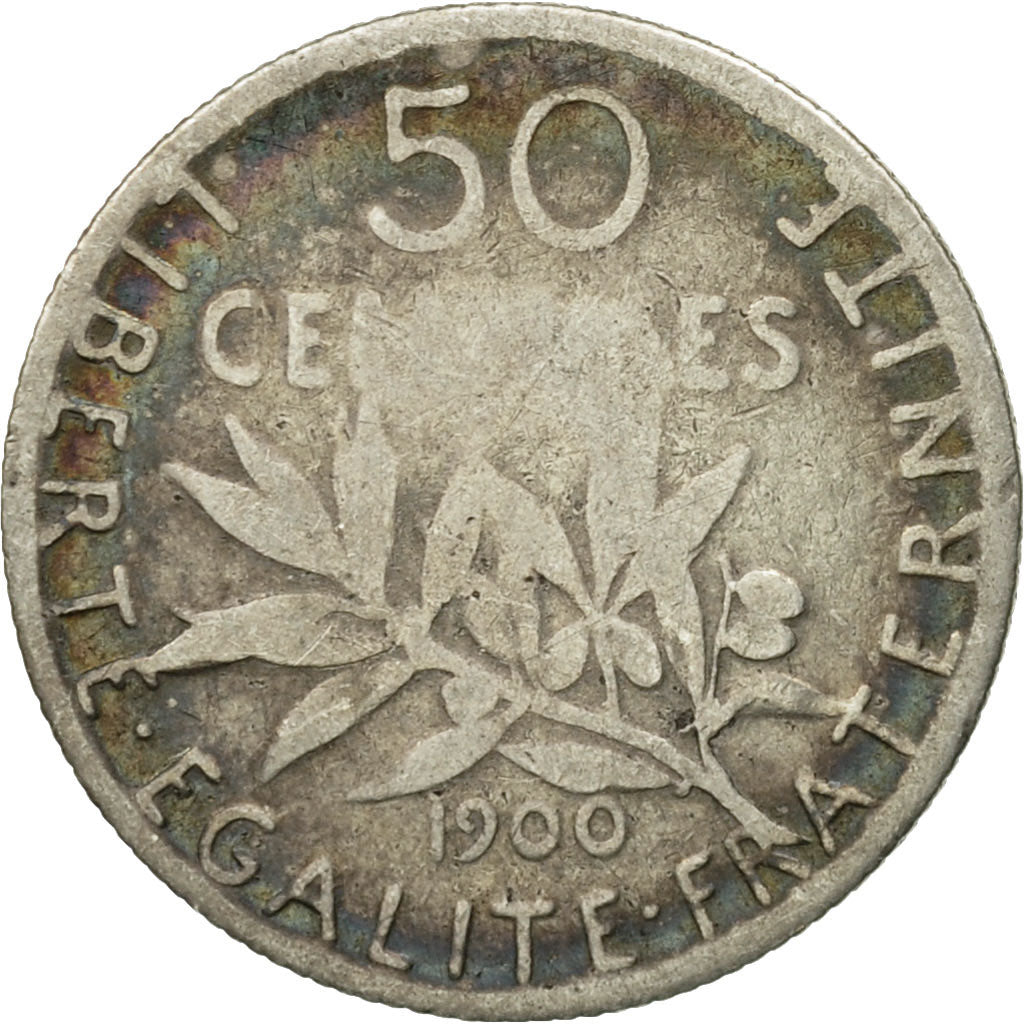 Coin, France, Semeuse, 50 Centimes, 1900, Paris, F(12-15), Silver, KM:854