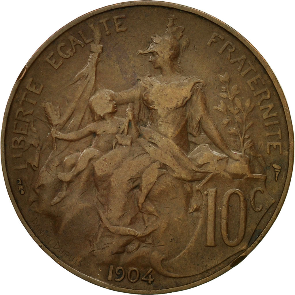 Coin, France, Dupuis, 10 Centimes, 1904, Paris, EF(40-45), Bronze, KM:843