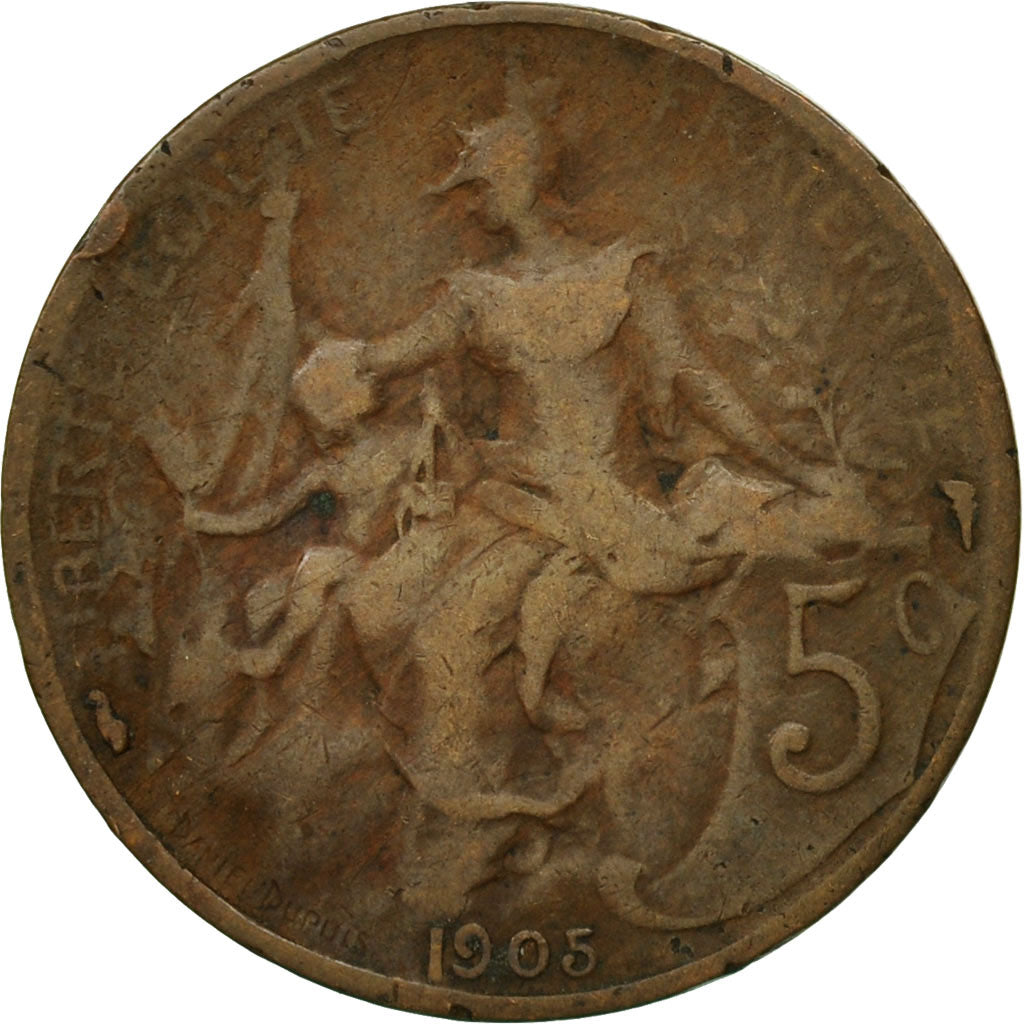 Coin, France, Dupuis, 5 Centimes, 1905, Paris, VF(30-35), Bronze, KM:842