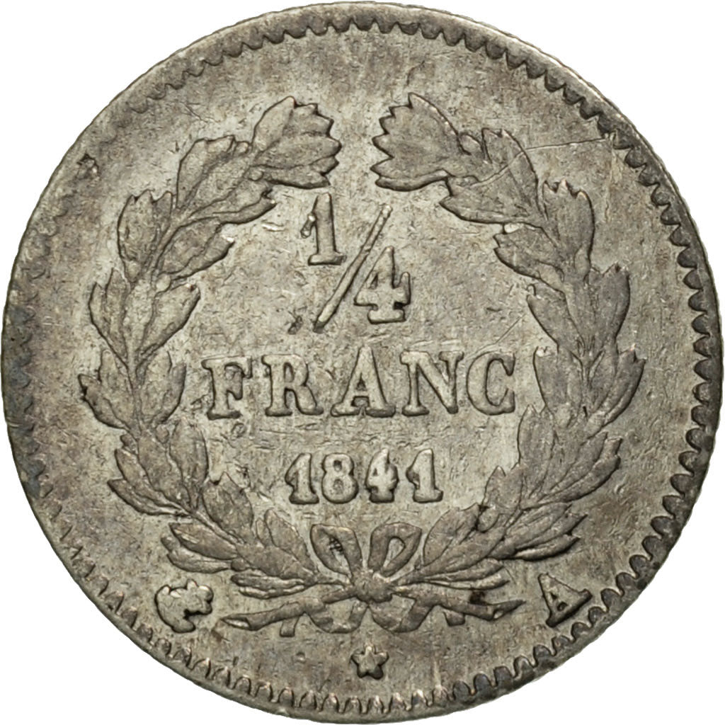 Monnaie, France, Louis-Philippe, 1/4 Franc, 1841, Paris, TB+, Argent