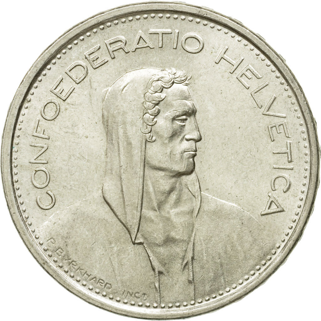 Coin, Switzerland, 5 Francs, 1966, Bern, AU(55-58), Silver, KM:40