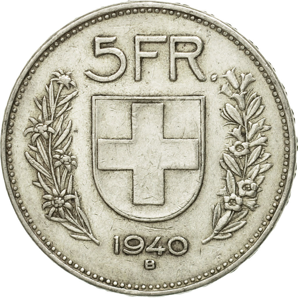 Moneta, Svizzera, 5 Francs, 1940, Bern, BB+, Argento, KM:40