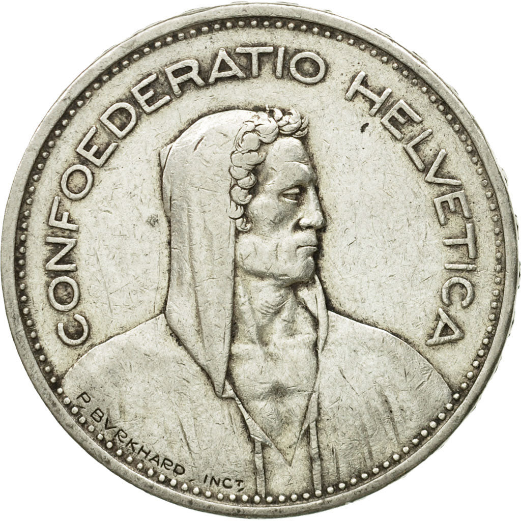 Coin, Switzerland, 5 Francs, 1940, Bern, AU(50-53), Silver, KM:40