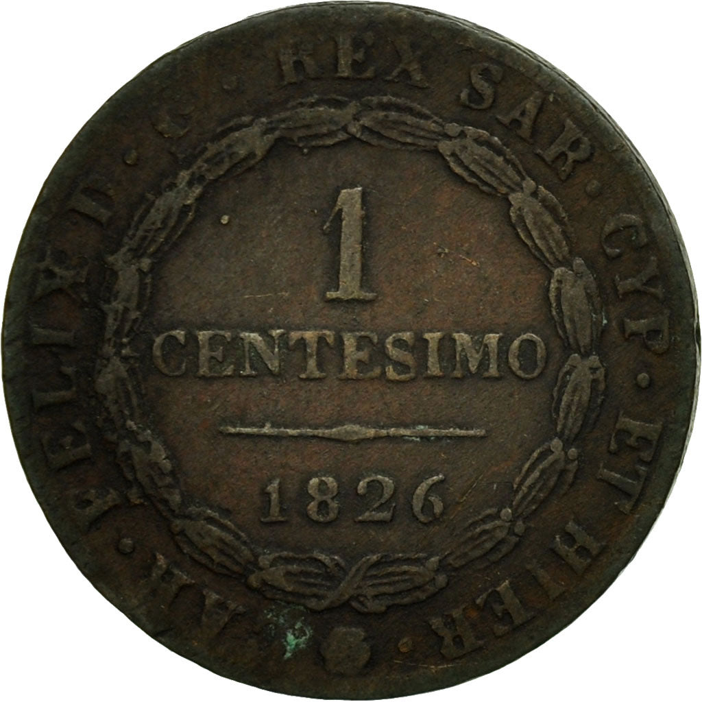Coin, ITALIAN STATES, SARDINIA, Carlo Felice, Centesimo, 1826, Torino