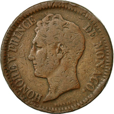 Coin, Monaco, Honore V, Decime, 1838, Monaco, VF(30-35), Copper, KM:97.1