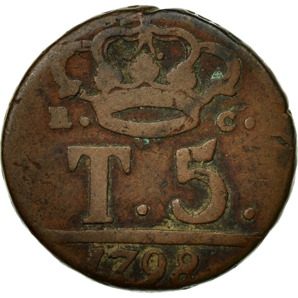 Moneta, DEPARTAMENTY WŁOSKIE, NAPLES, Ferdinando IV, 5 Tornesi, 1798